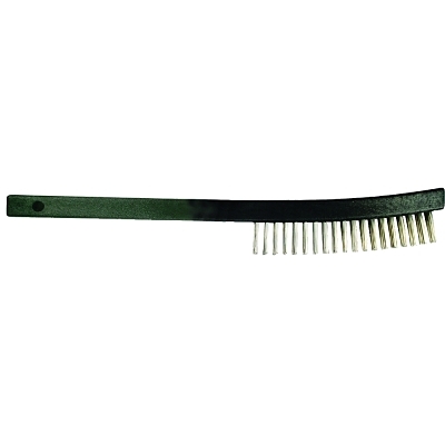 CURVED HANDLE SCRATCH BRUSH 3X19 ROWS SS WIRE